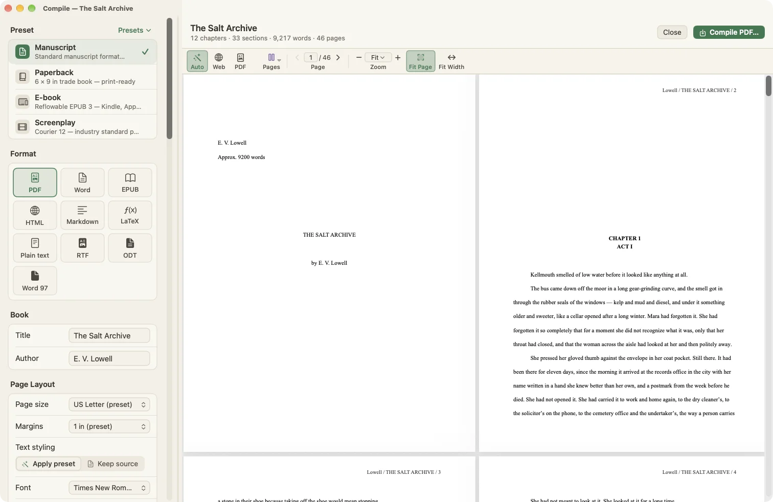 Compile Studio in WriterMorph