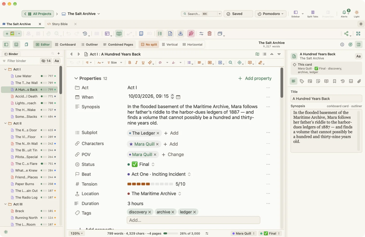 Manuscript editor in WriterMorph